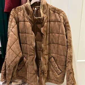 Free People Quilted Tan Jacket